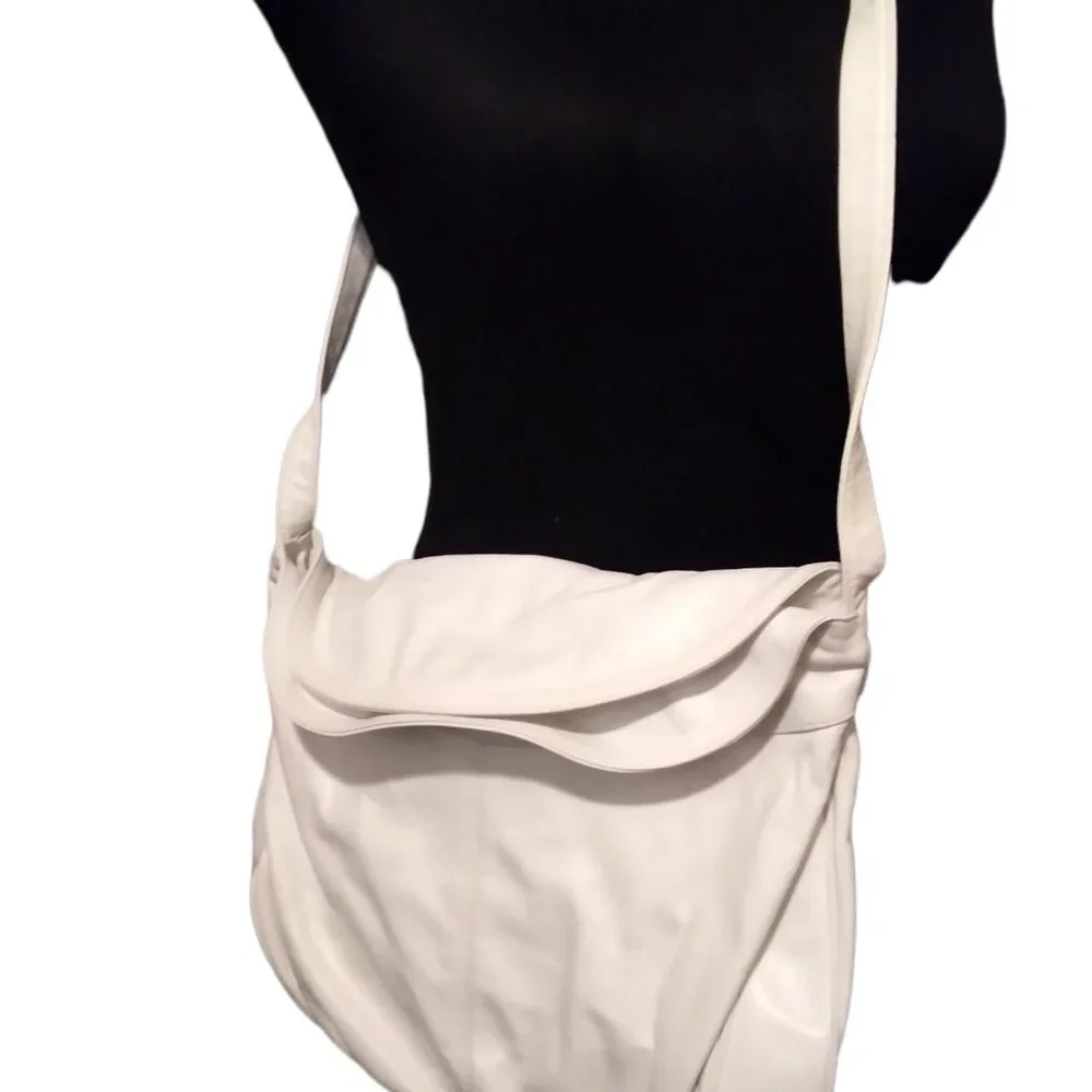 Halston White Leather Shoulder Bag | 13
